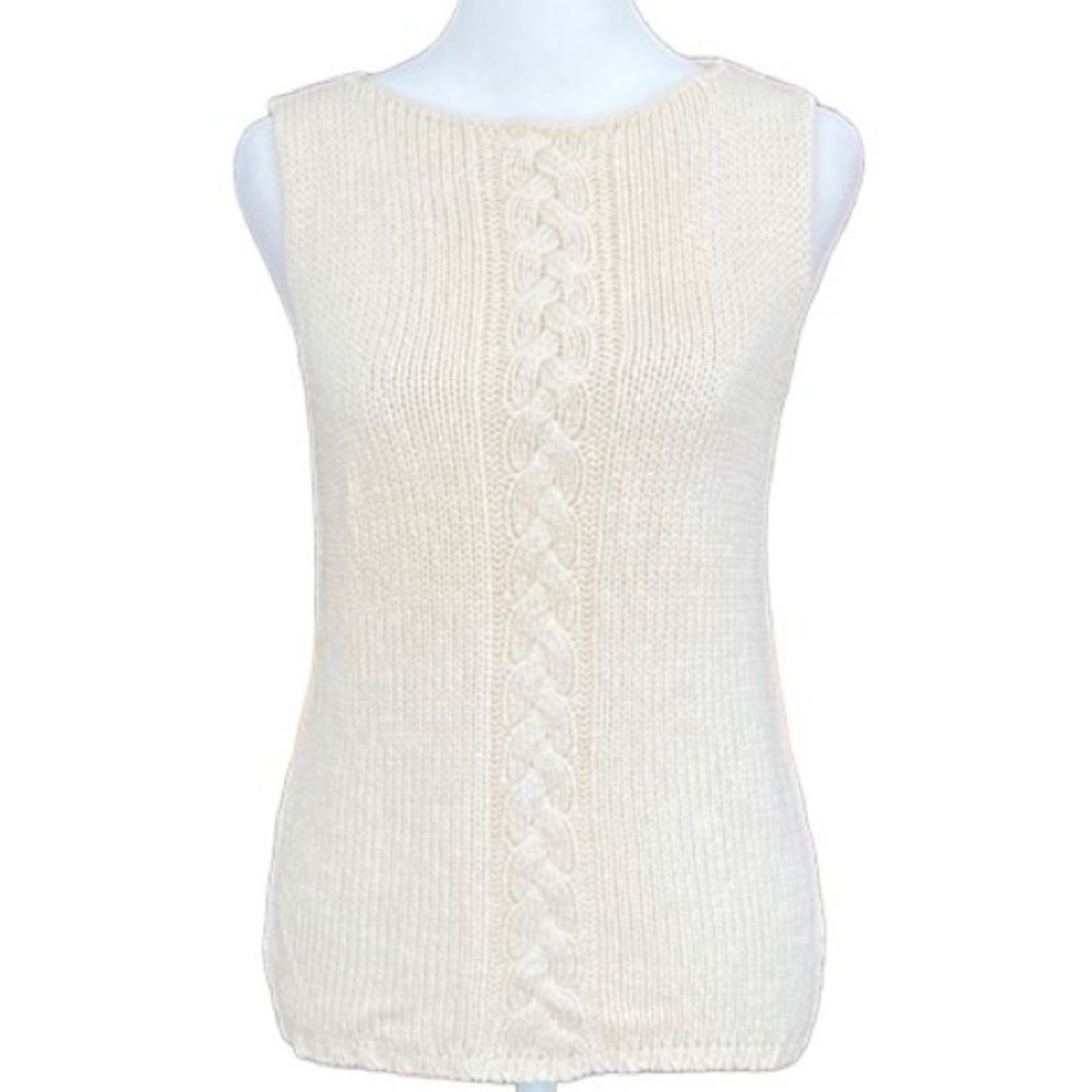 Tina Hagen ivory silk/rayon blend sleeveless sweater size M